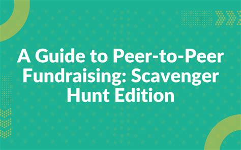 scavenger hunt fundraiser|A Guide to Peer.